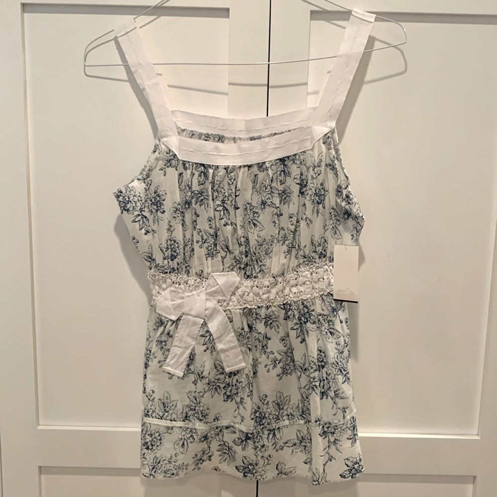 Women’s Anthropologie Toile Top Floral Print Sleeveless by Twill Twenty Two P/S - Picture 4 of 11